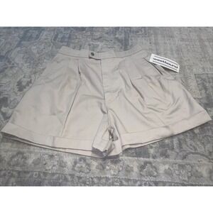 Womens Shorts Westbound Pleated High Waist Mom Shorts Sz 14 Beige New